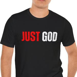 Gerechtes Gott-schwarzes T-Shirt für Christen und Gläubige in Jesus Christus