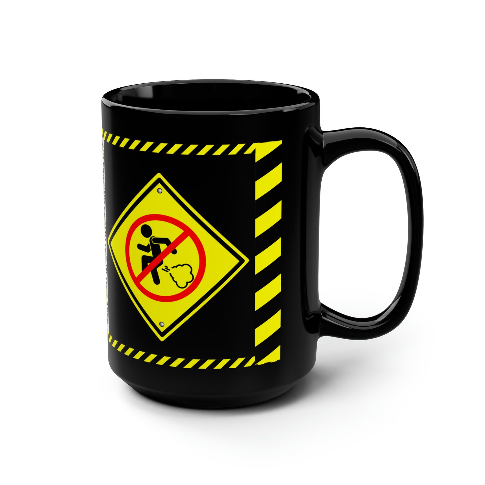 Funny No Farting Permitted in This Area Black Mug Novelty Mug Coffee ...
