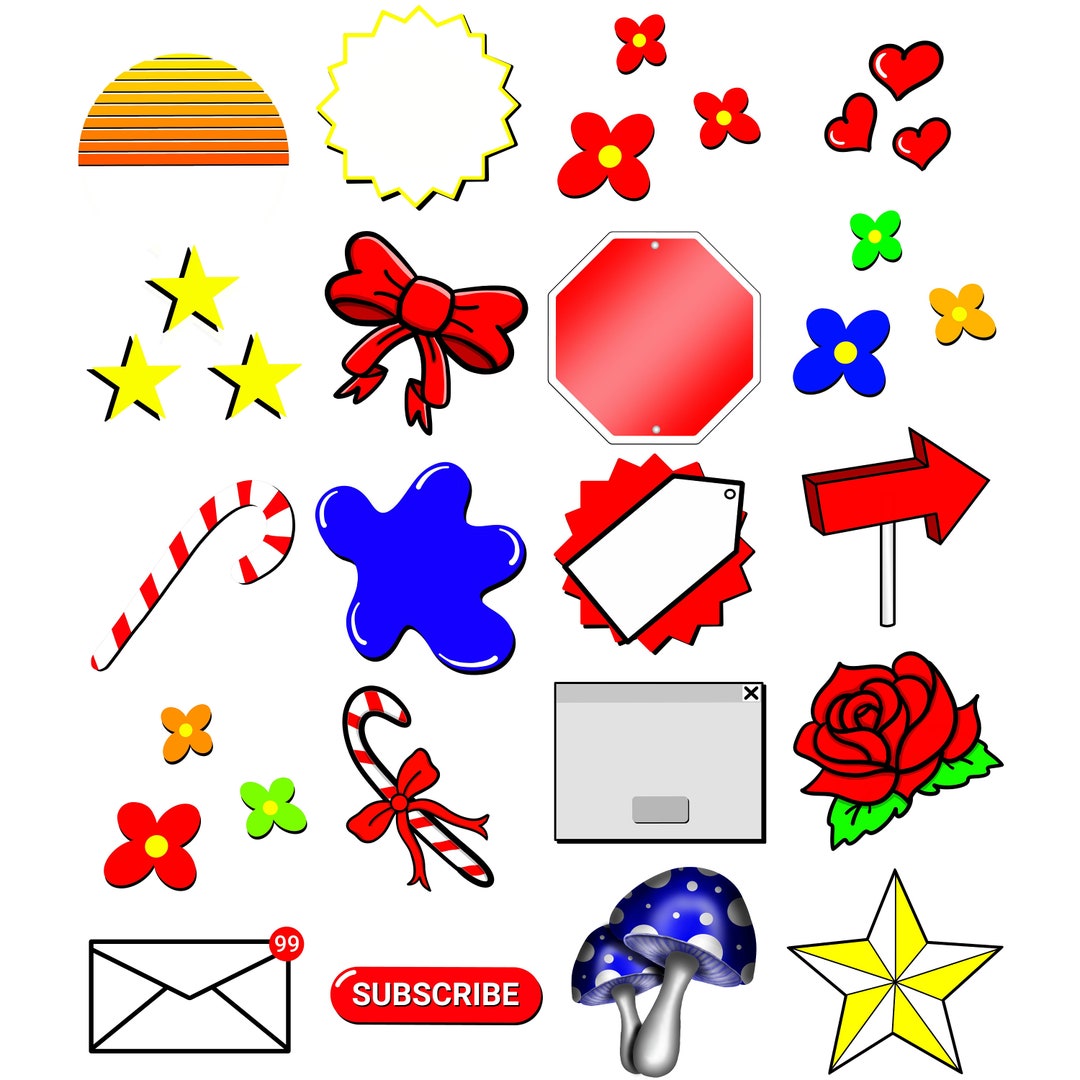 Random PNG Pack of 20 Digital Elements Pure Randomosity Pack 1 - Etsy