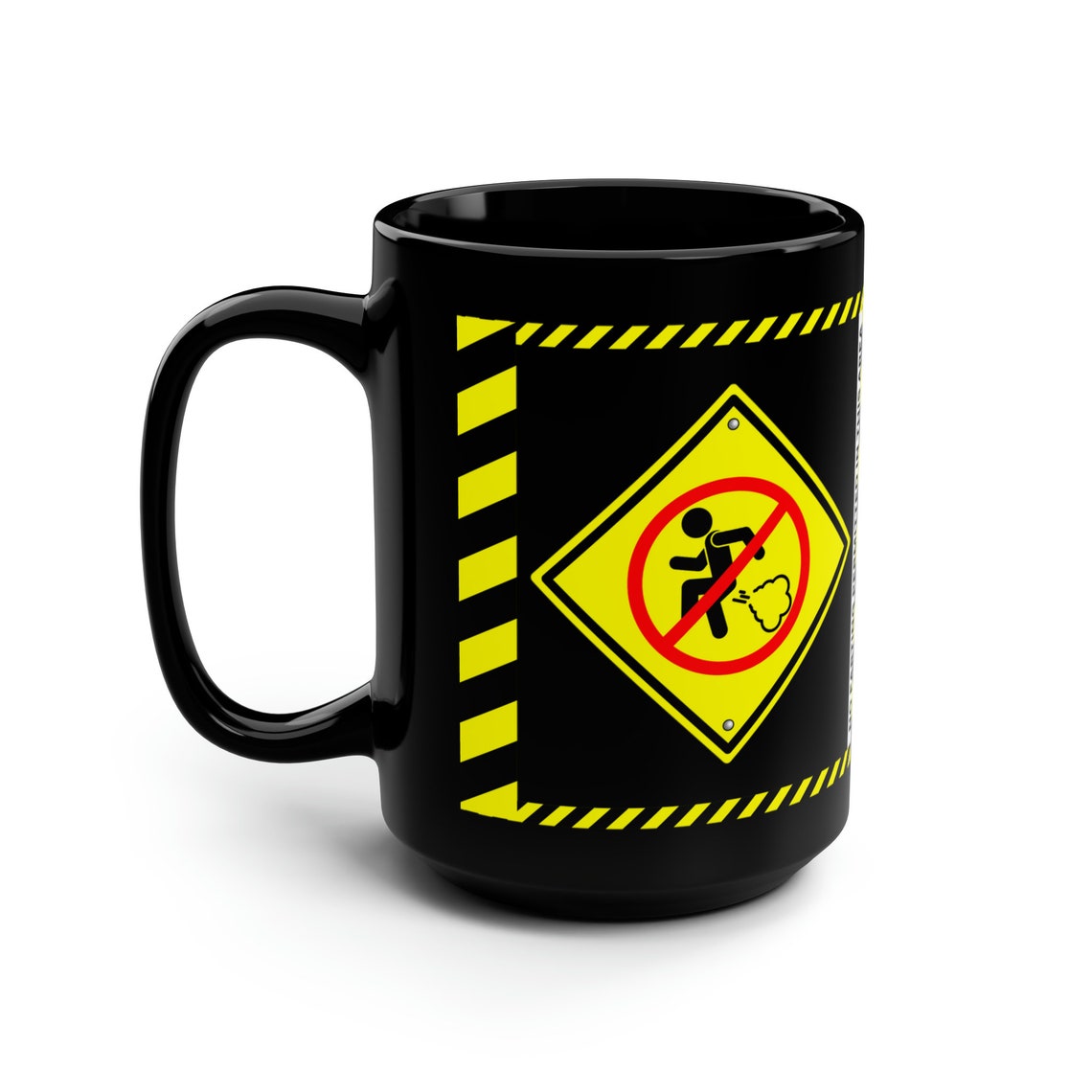 Funny No Farting Permitted in This Area Black Mug Novelty Mug Coffee ...