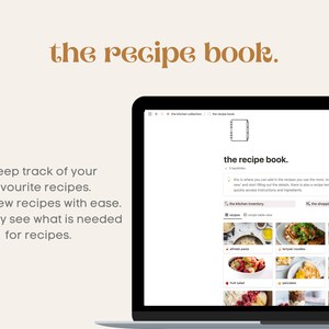 May include: A laptop computer screen displaying a website called "the recipe book." The website is a digital recipe book that allows users to keep track of their favourite recipes, add new recipes, and quickly see what ingredients are needed for each recipe. The website has a white background with a light grey text box and a light grey button. The website also has a light grey background with a light grey text box and a light grey button. The website also has a light grey background with a light grey text box and a light grey button.