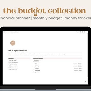 the budget collection | notion template | financial planner | debt tracker | savings tracker