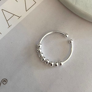 Anxiety Ring, Angst Ring, 925 Sterling Silber, verstellbarer Anti Stress Ring, Fidget Ring Bild 1