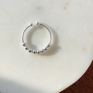 Anxiety Ring, Angst Ring, 925 Sterling Silber, verstellbarer Anti Stress Ring, Fidget Ring Bild 7