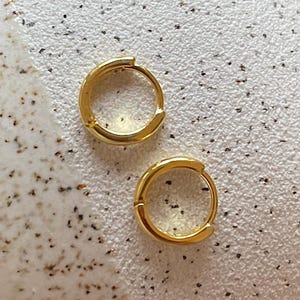 Kleine Creolen 18K vergoldetes Sterling Silber/ Basic Mini Creolen/ Dünne minimalistische Piercing Ohrringe/ zierlicher Helix/ Mini Hoop