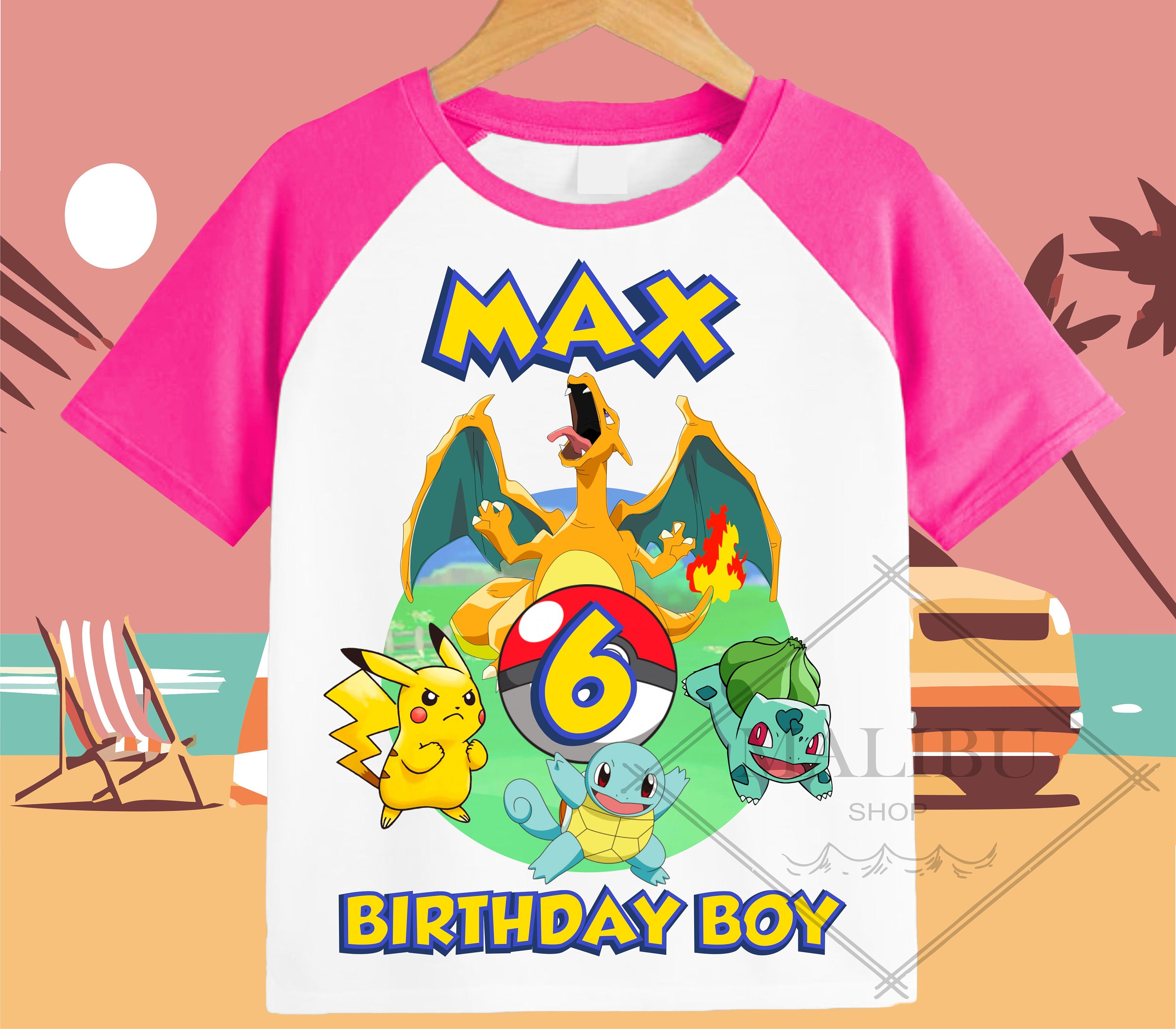 Discover Pika Family Personalized Shirt Birthday Custom Tshirt Unisex Kids Birthday Girl Birthday Boy Raglan Tee