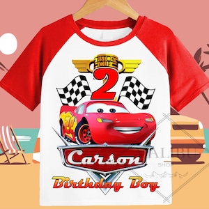 Cars Lightning Mcqueen Family Personalized Shirt Birthday Custom Tshirt Unisex Kids Birthday Girl Birthday Boy Raglan Tee