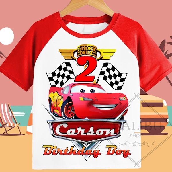 Cars Lightning Mcqueen Family Personalized Shirt Birthday Custom Tshirt Unisex Kids Birthday Girl Birthday Boy Raglan Tee