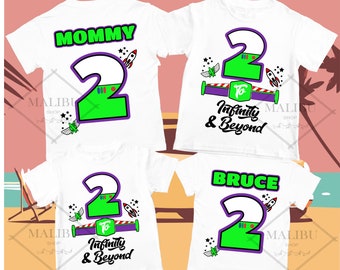 Personalized Buzz lightyear birthday shirt T Shirt Custom Birthday Tshirt Unisex Kids Matching Family Shirts.