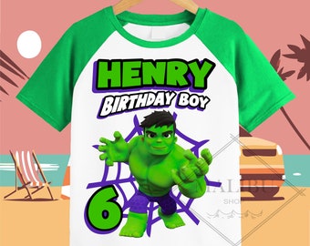 Hulk Family Personalized Shirt Birthday Custom Tshirt Unisex Kids Birthday Girl Birthday Boy Raglan Tee