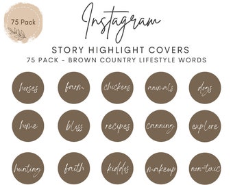 75 Rustic Brown Country Lifestyle Instagram Highlight Covers. Instagram Story Highlight Cover Icons. Country Rustic Instagram Covers.