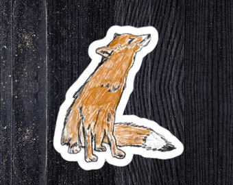 Cute Fox Sticker. Tiny Fox Sticker. Hand Drawn Fox Sticker. Eco-Friendly Stickers. Fox Sticker. Kiss Cut Fox Sticker. Kiss-cut Stickers.