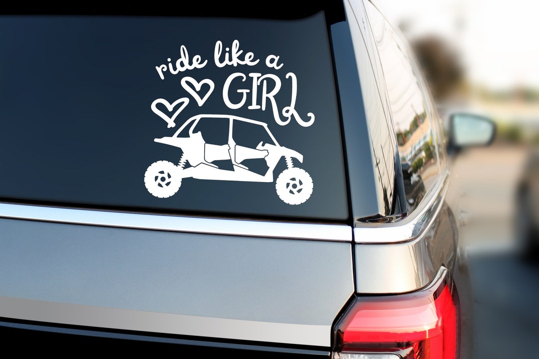 SXS Decal Ride Like a Girl RZR Can-am Vinyl Sticker for Window, Trailer ...