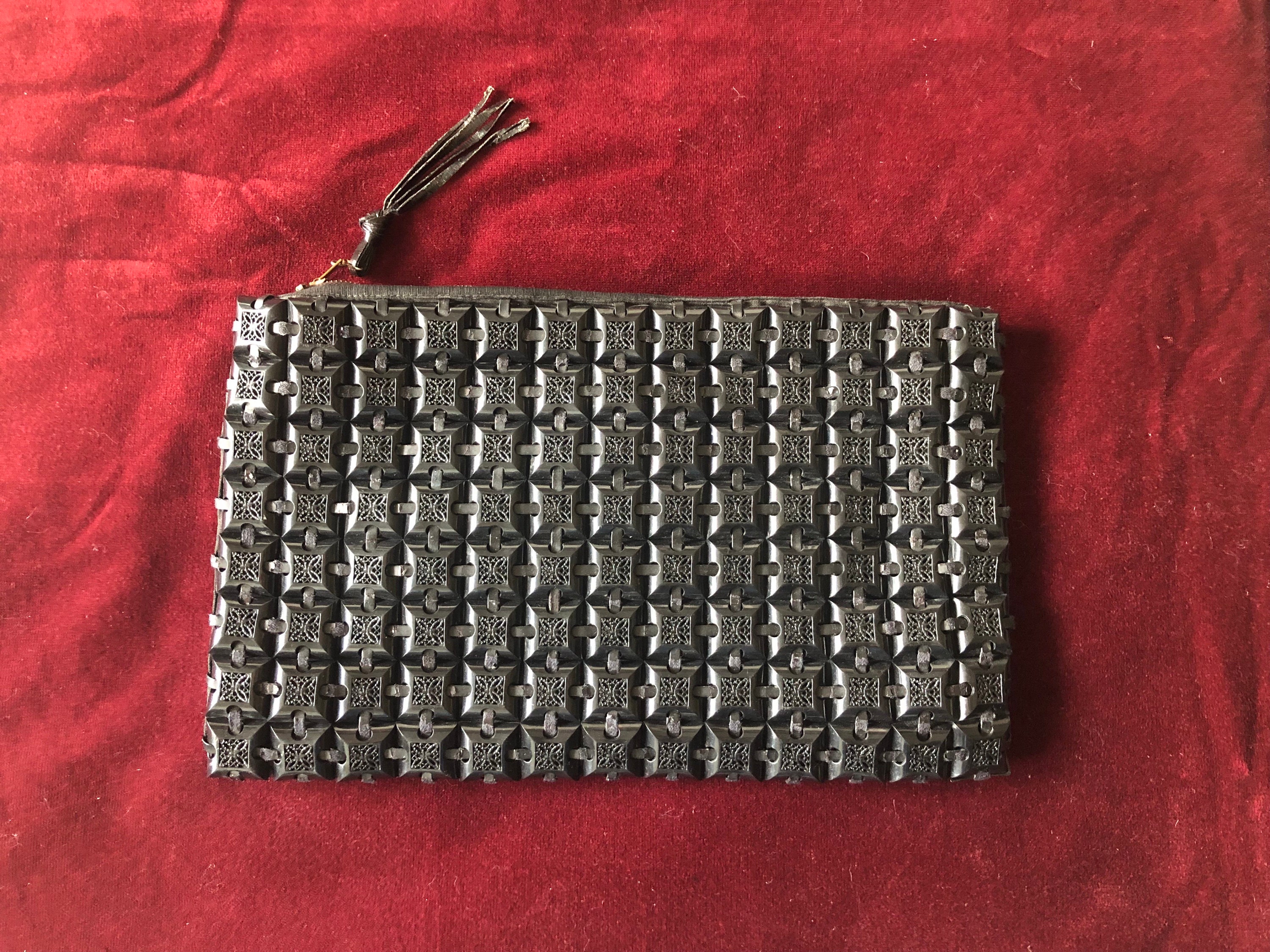 Rare American 1940s Black Plasticflex Clutch Purse With Floral Design Plastiflex Clutch Bag Very Good Condition Etsy UK