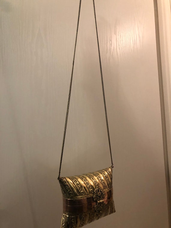 Exquisite Antique 1930s pillow purse | brass and … - image 9