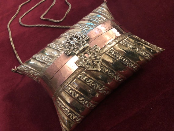 Exquisite Antique 1930s pillow purse | brass and … - image 2