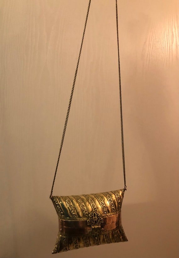 Exquisite Antique 1930s pillow purse | brass and … - image 8