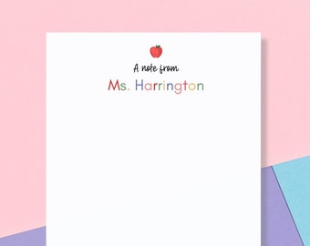 Personalized Teacher Notepad Custom Teacher Gift Ideas Teacher Appreciation Week Back to School Gift Unique Teacher Gift Ideas Personalized
