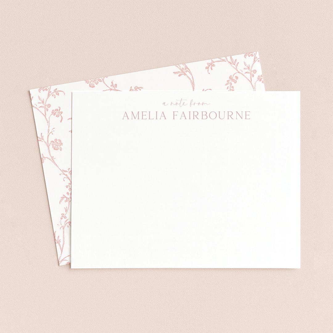 Personalized Thank You Cards, Custom Note Cards, Monogram Stationery ...