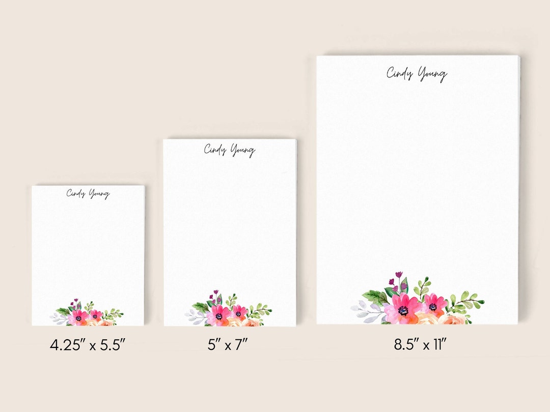 Personalized Custom Notepad, Small Customizable Memo Pad, Pink Floral ...