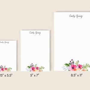 Personalized custom notepad, small customizable memo pad, pink floral notepad, gift for teacher, mother of the bride, and bridesmaids
