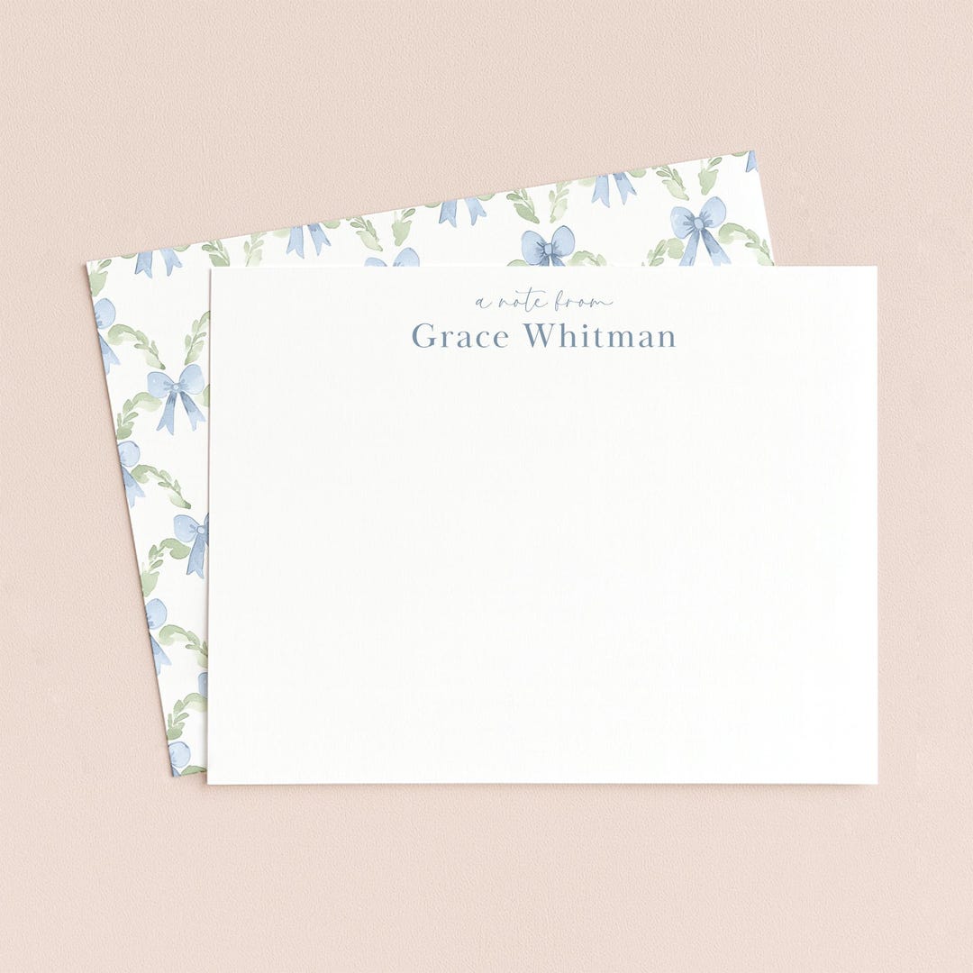 Personalized Thank You Cards, Custom Note Cards, Monogram Stationery ...