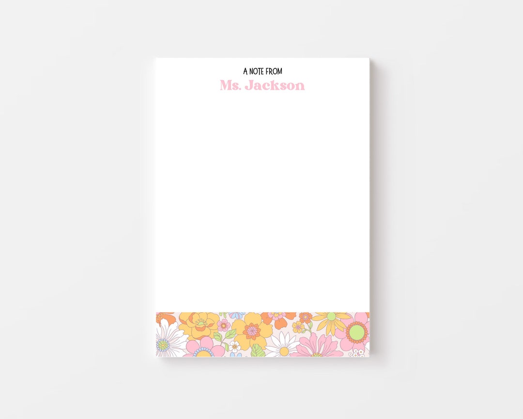 Personalized Teacher Notepad Gift Set Custom Notepad With Name Etsy