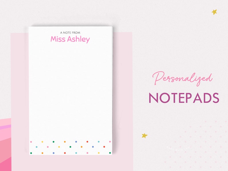 Personalized Teacher Notepad Customizable Notepad Etsy