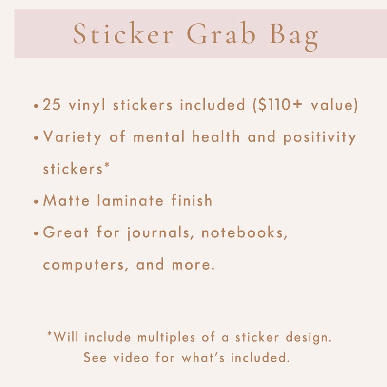 Grab Sticker Message 25 Piece Mental Health Sticker Grab Bag Bundle - Etsy