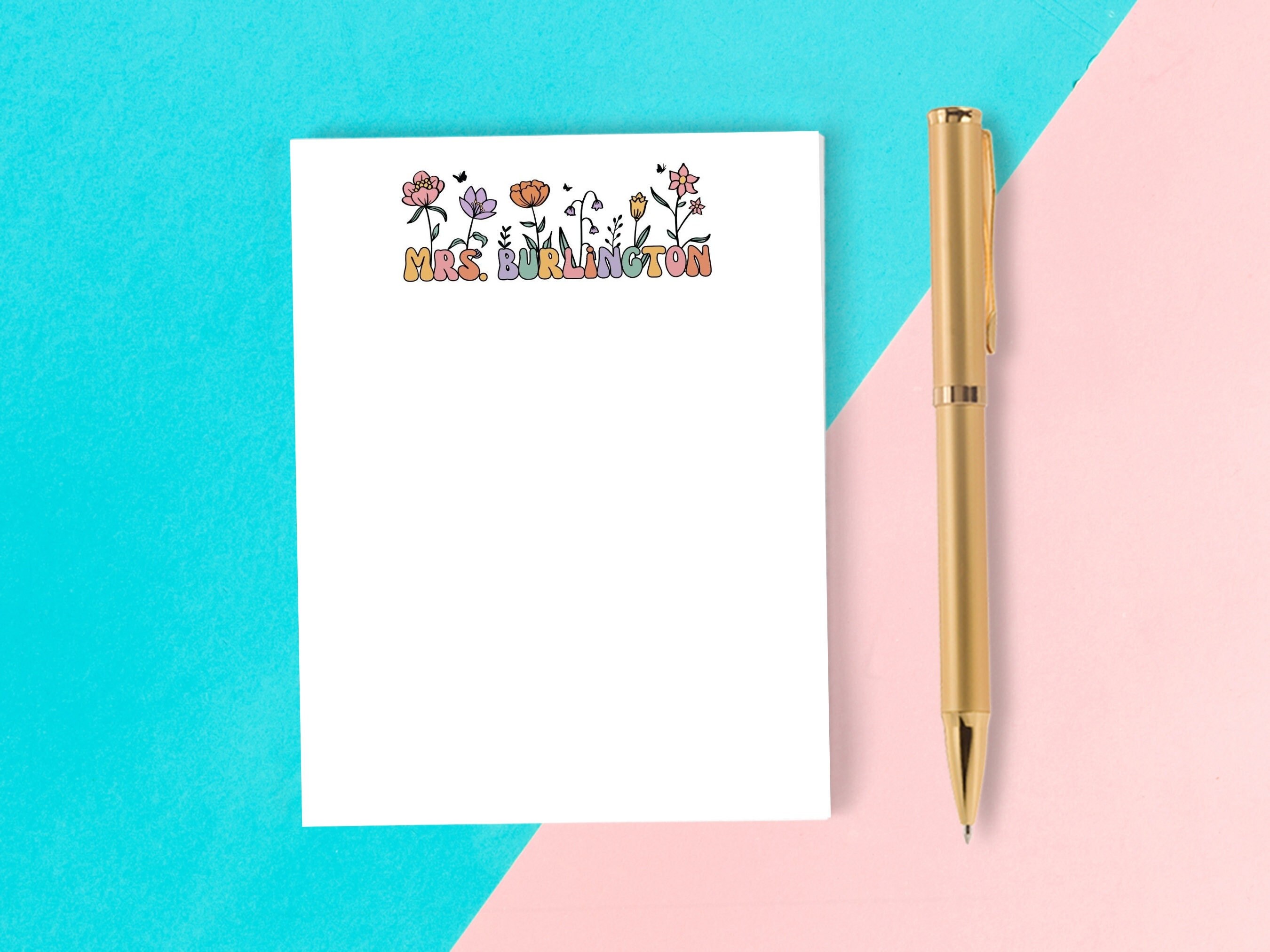 Personalized Teacher Notepad Custom Gift for Teacher Etsy