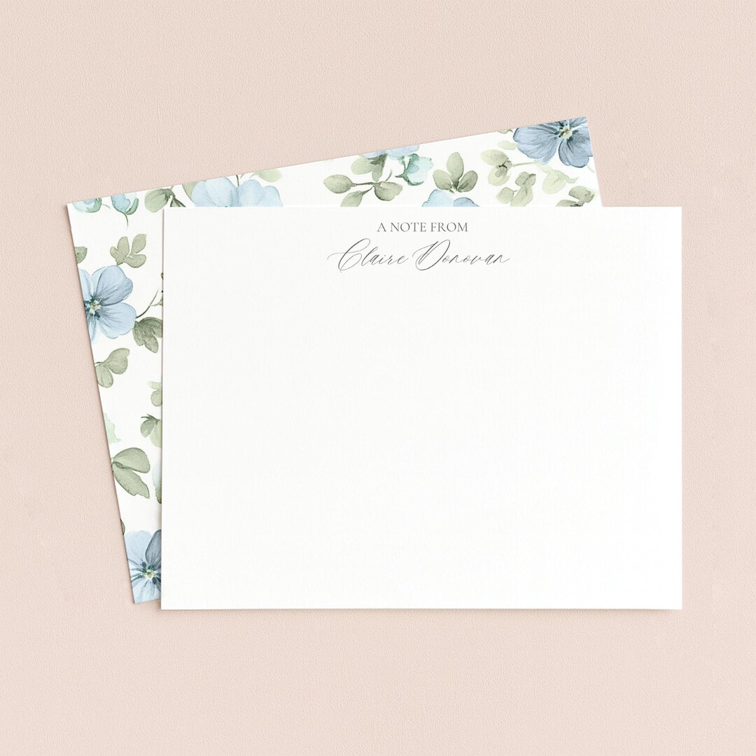 Personalized Thank You Cards, Custom Note Cards, Monogram Stationery ...