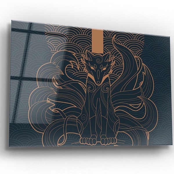 Kitsune - Nine Tailed Fox -Glass Wall Art- Glass Printing Wall Art- Home Decoration - House Warming Gift - Interior Design Ideas