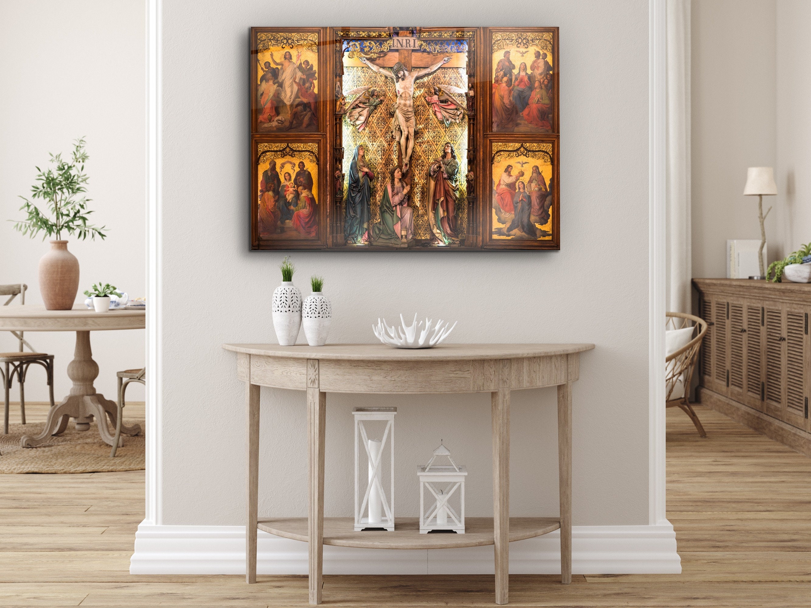 Jesus Christ Glass Wall Art Home Decoration House Warming Gift Interior