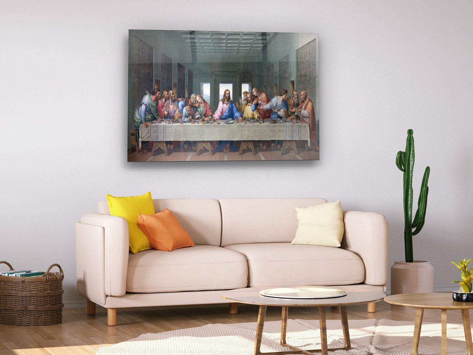 The Last Supper Glass Wall Art Etsy