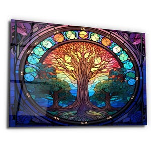 Tree of Life Vitral Tempered Glass Wall Art