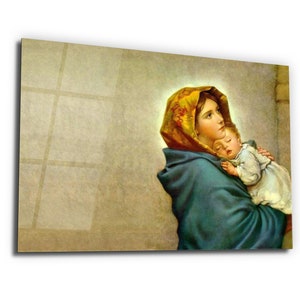 Marry and Jesus- Glass Wall Art -