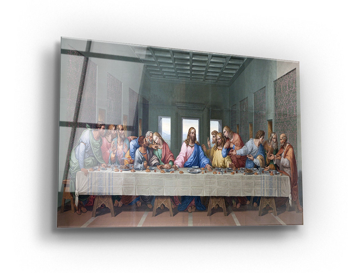 The Last Supper Glass Wall Art Etsy