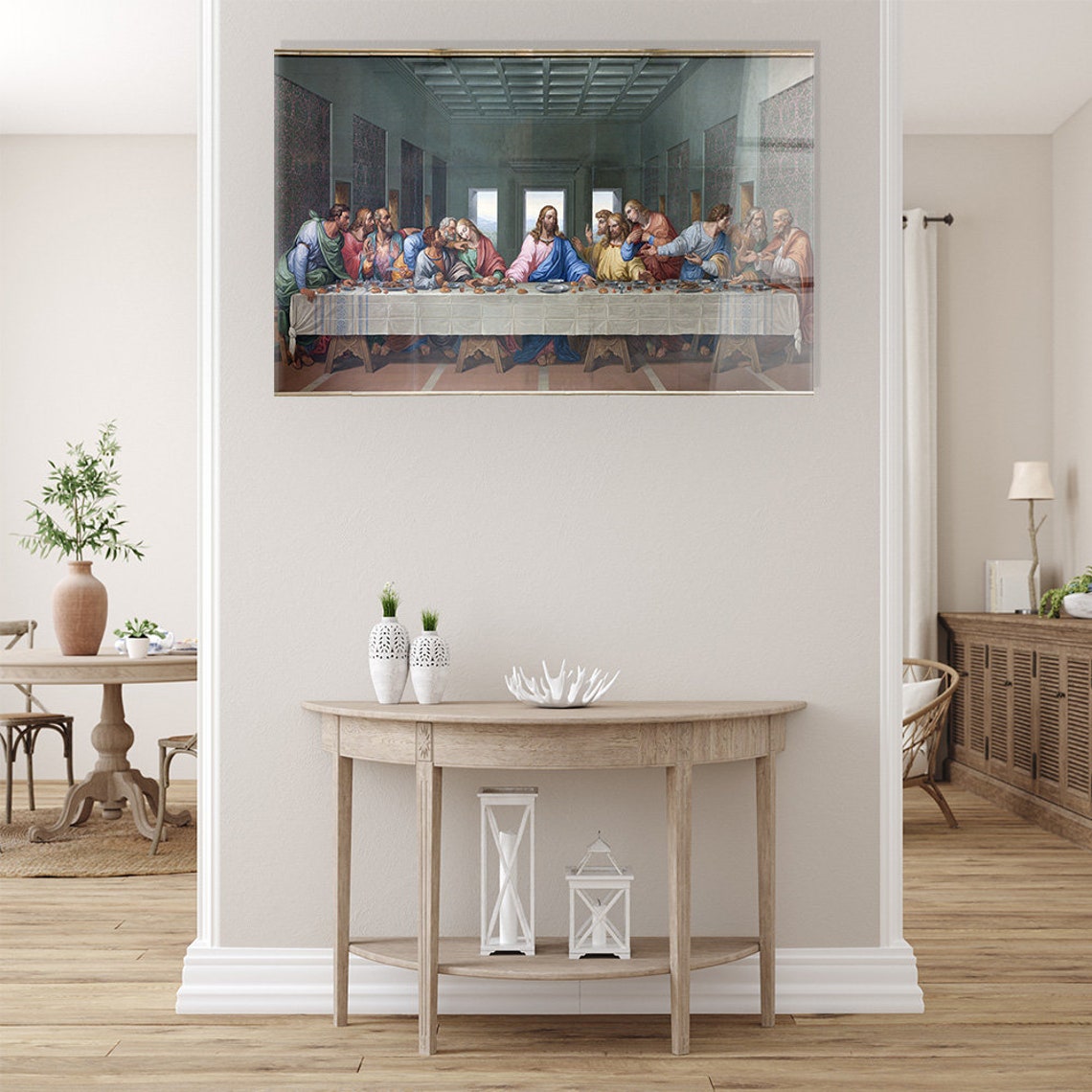 The Last Supper Glass Wall Art Etsy