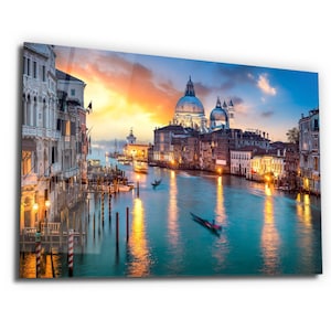 Venice Canal Grande - Landscape Wall Art -Tempered Glass Wall Art - Interior Design Ideas - Wall Decors - Home & Office Decoration