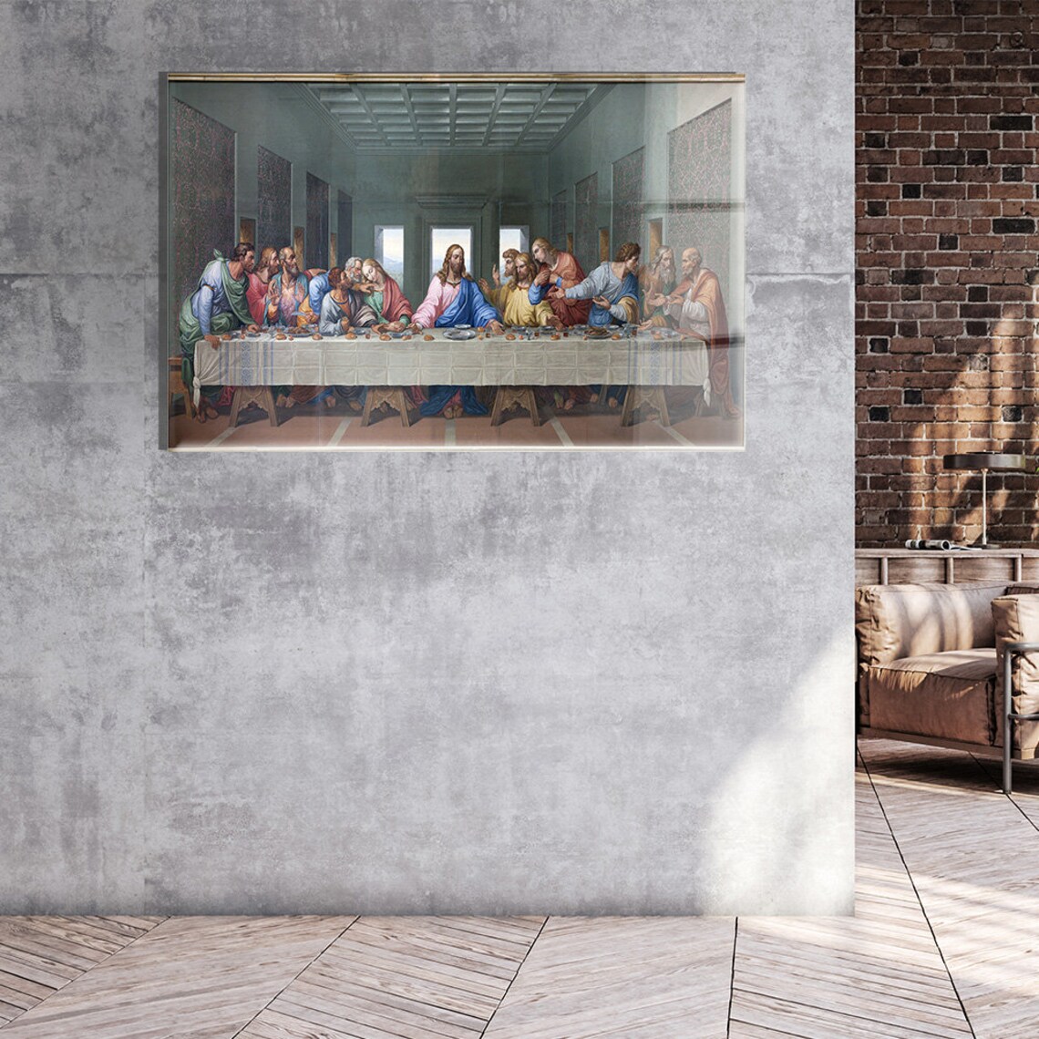 The Last Supper Glass Wall Art Etsy