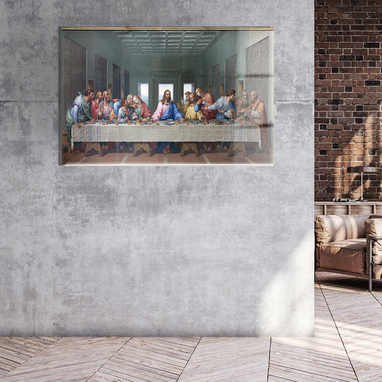 The Last Supper Glass Wall Art Etsy