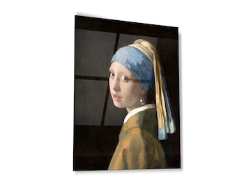 Girl with a Pearl Earring  - Johannes Vermeer- Glass Wall Art - Housewarming Gift - Interior Design Ideas - Home & Office Decoration