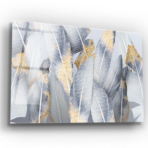 White Leaf Forests - Glasdruck Wandkunst - Glas Wandkunst -