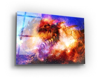 Fires of the Dragon Glaswandkunst: Gehärteter UV-Druck