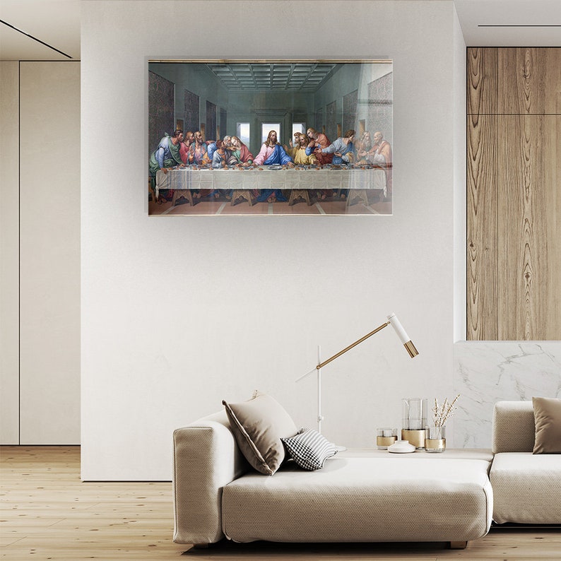 The Last Supper Glass Wall Art Etsy