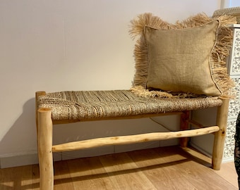 Natural wooden bench straw bench