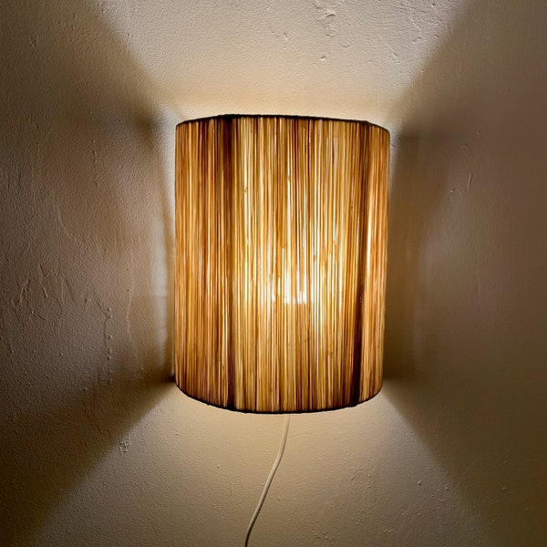 Raffia wall light lampshade rattan light fixture