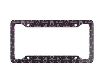 Bunny Latin Trap Black License Plate Frame