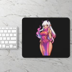 Anime Girl Mouse Pad, Anime Accessories, Desk Decor, Gaming Gifts for Her, Cute Mouse Mat, Stylish PC Accessories, Waifu Senpai Anime Girl