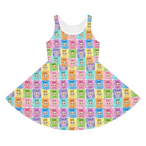 Girls Monster Doll Sundress, Cute Summer Dress, Playful AOP Dress, Colorful Kids Fashion, Kids Viral Monster Dolls Outfit Dress